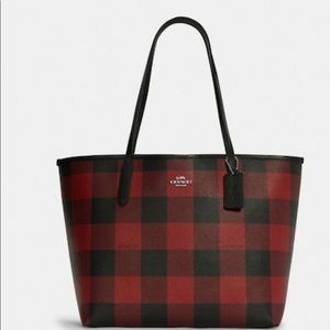 NWT | COACH | City Tote With Buffalo Plaid Print